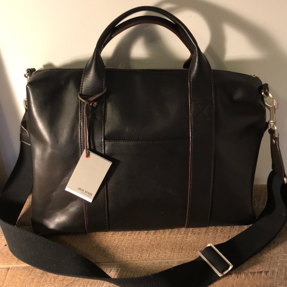 NWT Jack Spade mill leather Davis brief